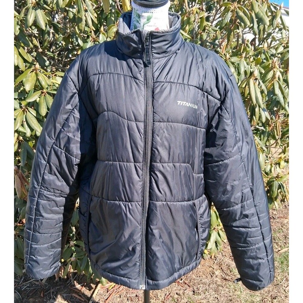 Columbia Titanium Jacket Men XL Black Y2k Full Zip Puffer Skater Winter Coat